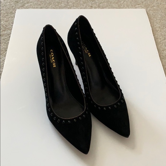 COACH Smith Rivets Suede Pumps - Picture 2 of 5